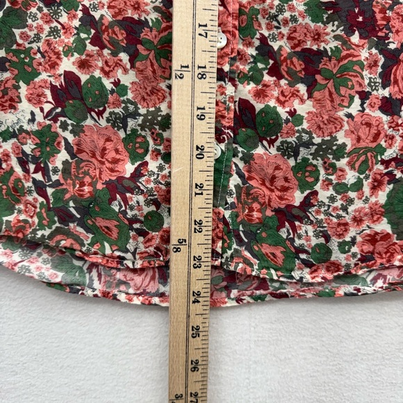 Sezane Womens XS (34) Floral Button Up Shirt Cotton Silk Blend Quiet Luxury - Picture 5 of 8